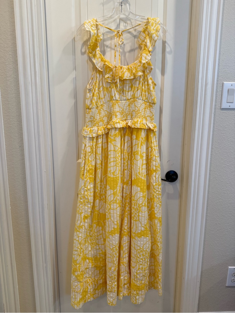 Pilcro Ruffled Smocked Waist Button Front Midi Dress - Picture 3 of 6